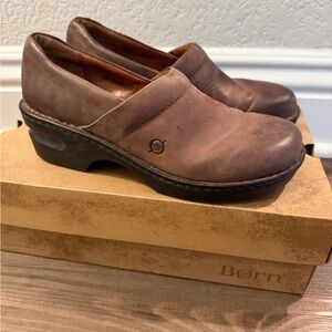 Born Black Sole Leather Clogs